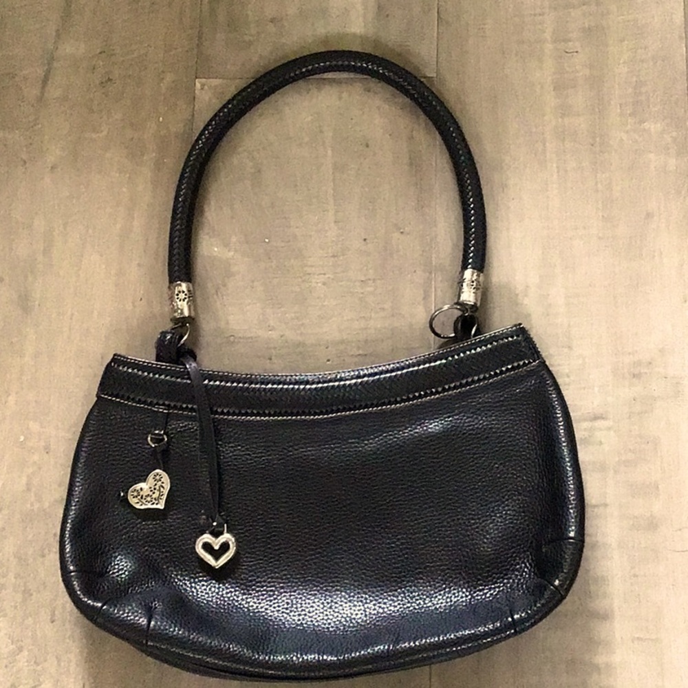 Black Brighton Bag with 2 Silver ❤️❤️ decorations